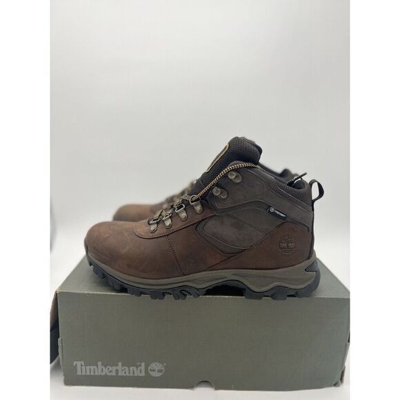 Timberland Men’s Mt. Maddsen Mid Waterproof Hiking Boots Brown NWB Size 9.5 - Picture 1 of 9